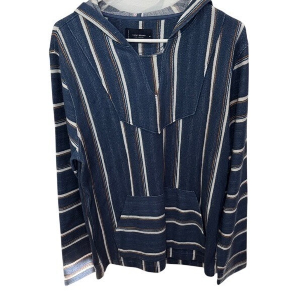 Lucky Brand Los Angeles Striped Pullover Hoodie Mens‎ Medium